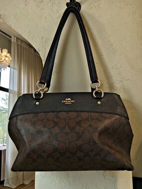 Coach Brooke Carryall Signature Brown Monogram Canvas Leather Shoulder Bag